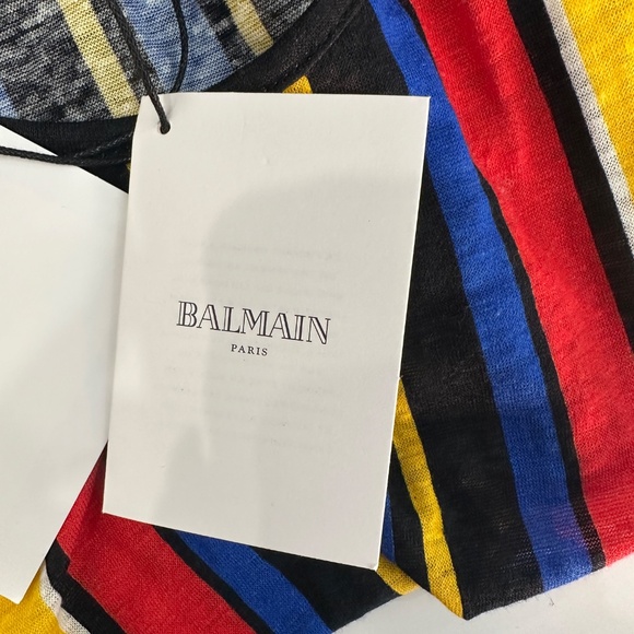 NWT $810 Balmain Multi-Color Striped Tank Top Size 40/US 8 - Picture 7 of 8